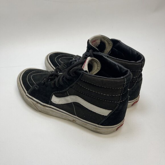 Vans High Top Shoes Women's Sz 9.5 / Men 8 US Sneaker Sk8-Hi Canvas Black White - Picture 3 of 14